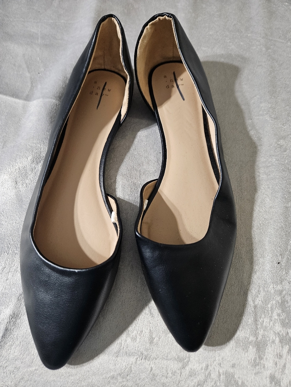 a new day Black Pointed Toe D'Orsay Flats